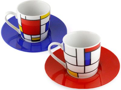 Espreso puodelių ir lėkštučių rinkinys MONDRIAN , 2 vnt.