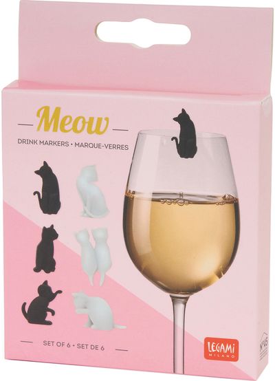 Taurės žymeklis MEOW, 6 vnt.