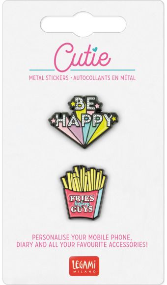 Klijuojami ženkliukai BE HAPPY, 2 vnt.