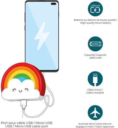 Išorinė baterija SUPER POWER RAINBOW 4800 mAh
