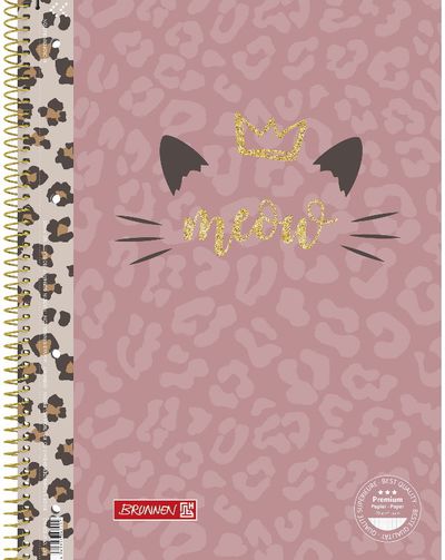 Sąsiuvinis SWEET WILD CAT su spirale, A4, 90 g, langeliais