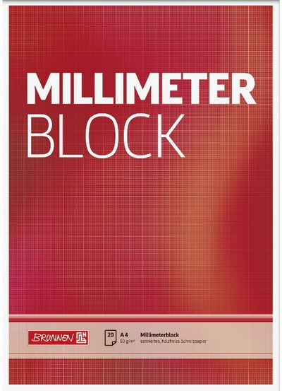 Milimetrinis popierius BRUNNEN, A4, 20 lapų