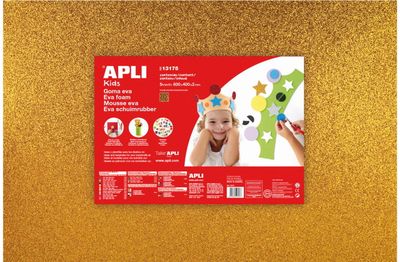 Popierius rankdarbiams EVA FOAM GLITTER, 40x60 cm, Gold