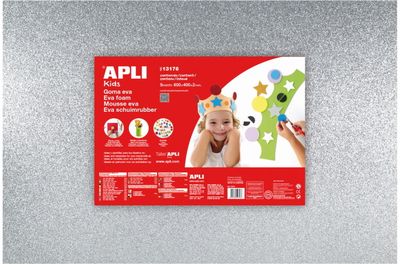 Popierius rankdarbiams EVA FOAM GLITTER, 40x60 cm, Silver