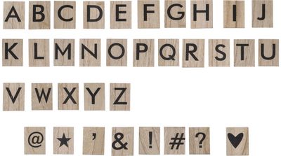 Kabinamas namelis WHITE DECO su raidžių lentelėmis, 36 x 48 cm