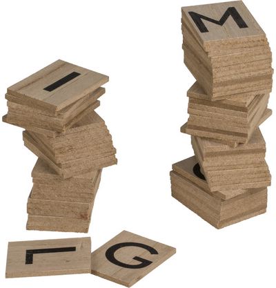 Kabinamas namelis WHITE DECO su raidžių lentelėmis, 36 x 48 cm