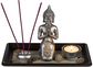Dovanų rinkinys BUDDHA (statulėlė+padėklas+žvakidė+smilkalai+akmenėliai+smėlis), 22x14 cm