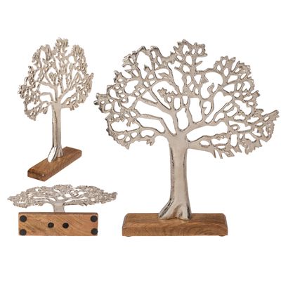Namų dekoracija SILVER TREE OF LIFE, 30 x 33 cm