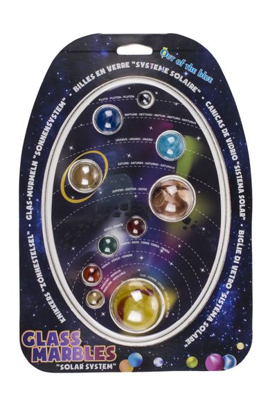 Stiklo kamuoliukai SOLAR SYSTEM, 10 vnt.