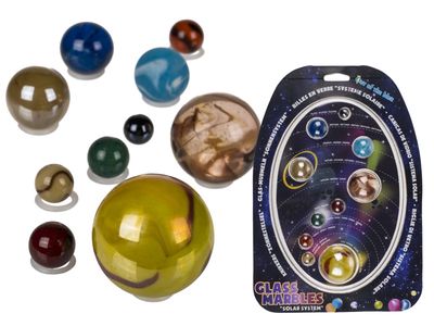 Stiklo kamuoliukai SOLAR SYSTEM, 10 vnt.