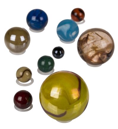 Stiklo kamuoliukai SOLAR SYSTEM, 10 vnt.