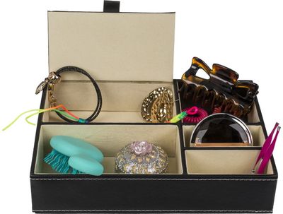 Papuošalų dėžutė BLACK LEATHER, 25 x 18 cm