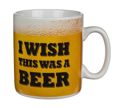 Puodelis I WISH I WAS A BEER, 13 x 11 cm