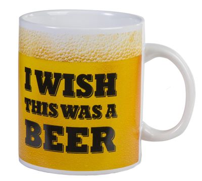 Puodelis I WISH I WAS A BEER, 13 x 11 cm