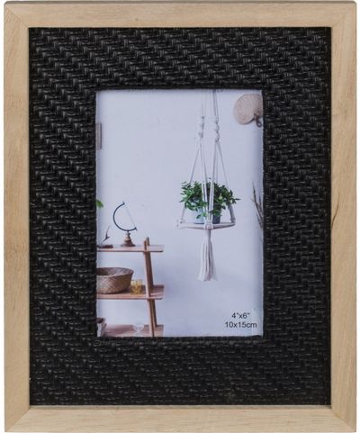Medinis rėmelis nuotraukai BLACK RATTAN OPTIC, 10 x 15 cm