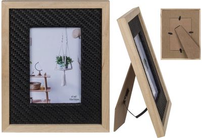 Medinis rėmelis nuotraukai BLACK RATTAN OPTIC, 10 x 15 cm