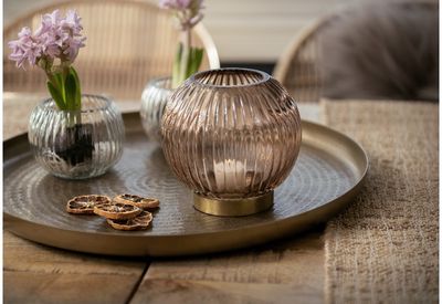 Žvakidė FANNIK LUNA GLASS BROWN, 14cm