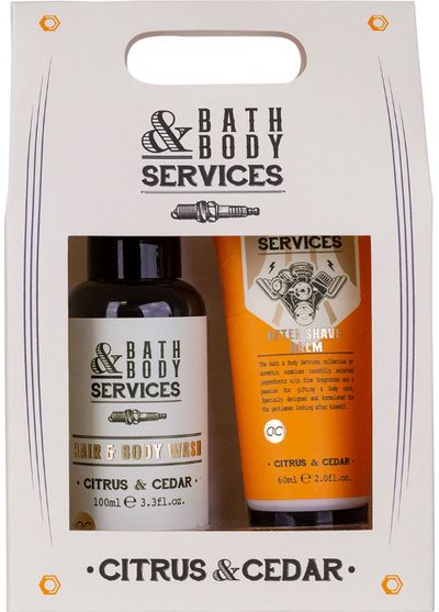 Dovanų rinkinys BATH & BODY SERVICES (kūno želė+balzamas po skutimosi)