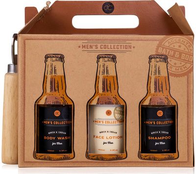 Dovanų rinkinys MEN'S COLLECTION (kūno prausiklis+rankų losjonas+veido prausikli s+veido losjonas+ šampūnas+balzamas po skutimosi+atidarytuvas)