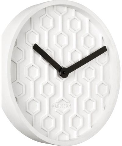 Sieninis laikrodis HONEYCOMB DARK WHITE, Ø31 cm