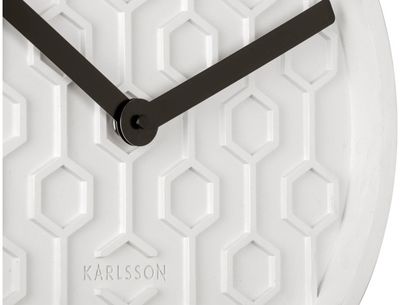 Sieninis laikrodis HONEYCOMB DARK WHITE, Ø31 cm
