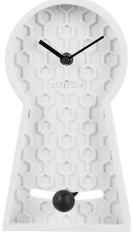 Stalinis laikrodis HONEYCOMB PENDULUM DARK WHITE, 25 cm