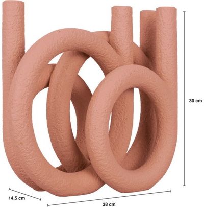 Žvakidė RINGS TERRACOTTA ORANGE, 4 žvakėms