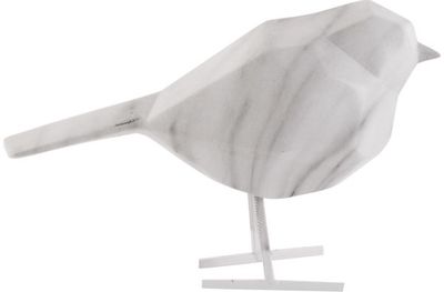 Statulėlė ORIGAMI BIRD MARBLE PRINT WHITE, 13,5 cm