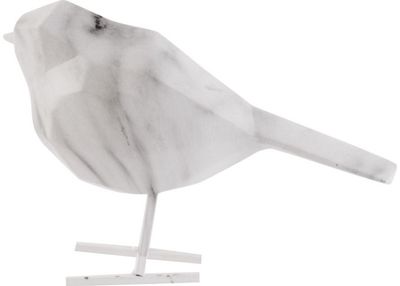 Statulėlė ORIGAMI BIRD MARBLE PRINT WHITE, 13,5 cm