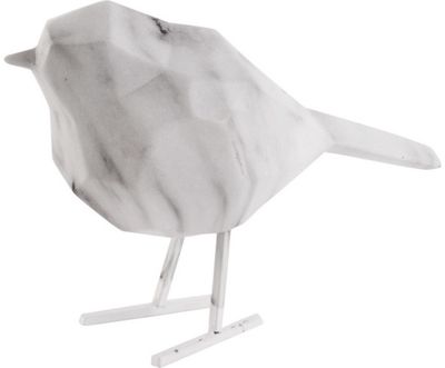 Statulėlė ORIGAMI BIRD MARBLE PRINT WHITE, 13,5 cm