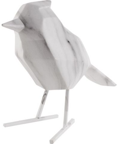 Statulėlė ORIGAMI BIRD MARBLE PRINT WHITE, 24 cm