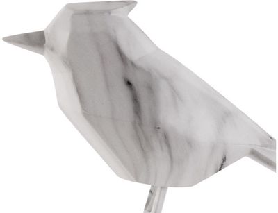 Statulėlė ORIGAMI BIRD MARBLE PRINT WHITE, 24 cm