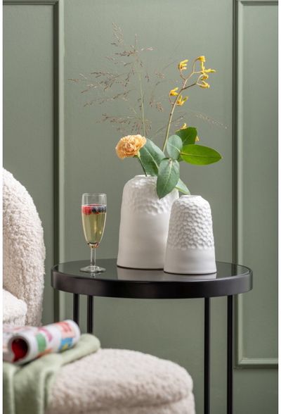 Vaza CARVE CERAMIC MATT WHITE, 16 cm