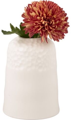 Vaza CARVE CERAMIC MATT WHITE, 16 cm