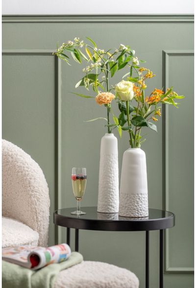 Vaza CARVE CERAMIC MATT WHITE, 28 cm