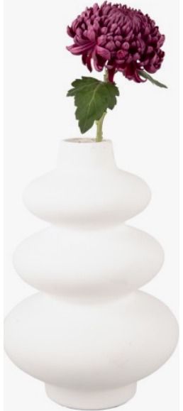 Vaza CIRCLES MATT WHITE, 29 cm