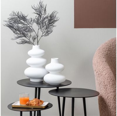 Vaza CIRCLES MATT WHITE, 29 cm