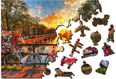 Medinė dėlionė WOODEN CITY Bicycles of Amsterdam 150 det.