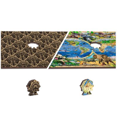 Medinė dėlionė WOODEN CITY Animal Kingdom Map 150 det.