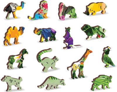 Medinė dėlionė WOODEN CITY Tropical Birds 160 det. (kontūrinė)