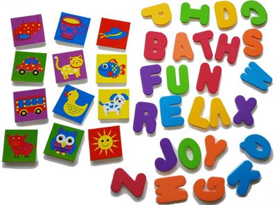 Vonios lipdukai tinklelyje BATH TIME ALPHABET Spell & Learn