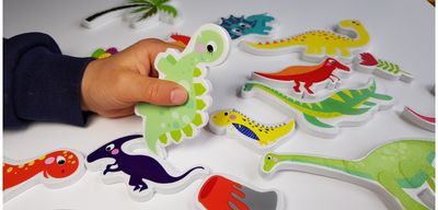 Vonios lipdukai tinklelyje BATH TIME Dinosaur