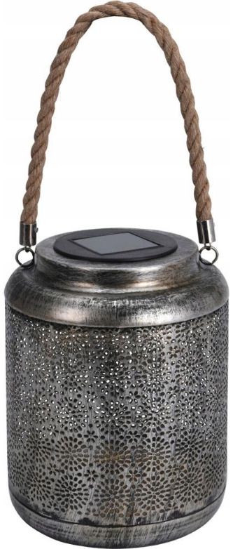 Žibintas METAL ANTIQUE SILVER su LED baterija, 15,5x15,5x22 cm