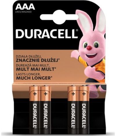 Baterijos DURACELL AAA, LR03, 4vnt