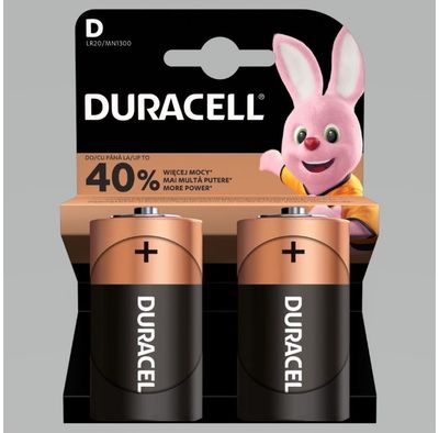 Baterijos DURACELL D, LR20, 2vnt