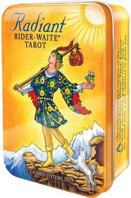 Taro kortos RADIANT RIDER-WAITE TAROT DECK metalo dėžutėje