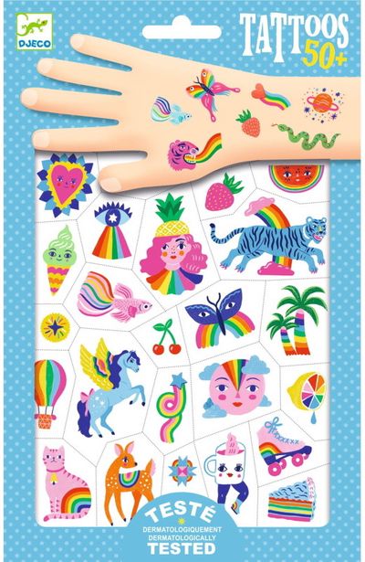 Laikinosios tatuiruotės DJECO Rainbow