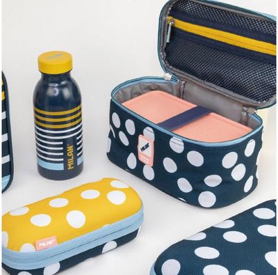 Pietų krepšelio rinkinys MILAN SWIMS NAVY (krepšelis+dėžutė), 21x12 cm