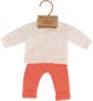 Lėlės MINILAND rūbų komplektas KNIT megztukas ir kelnės 38CM
