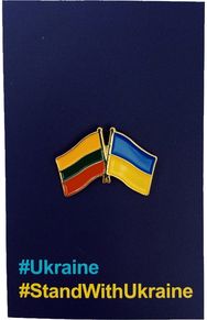 Metalinis ženkliukas Lietuvos ir Ukrainos vėliavos 27 x 18.7 mm
